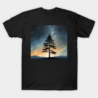 Whispers of the Cosmos: Pine Tree Harmony T-Shirt